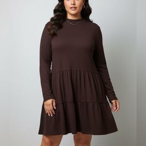 NWT Loralette Women’s Plus Size Tiered Tunic Dress/Top Black Size 30/32